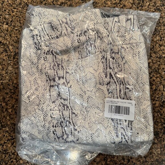 Boston Proper Shimmer Snake Print Five Pocket Pant - Off White- Size 14 - NWT - Picture 9 of 14